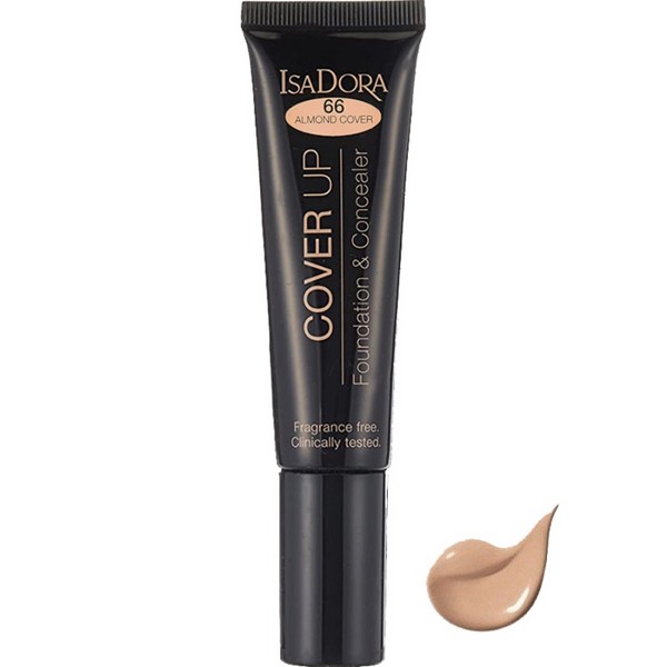 اوتلت کرم پودر و کانسیلر ایزادورا مدل Cover Up شماره 66 Almond Cover (آلموند کاور)