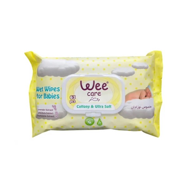 دستمال مرطوب کودک وی کر مدل COTTONY & ULTRA SOFT با عصاره لوندر و کالاندولا و کامومیل